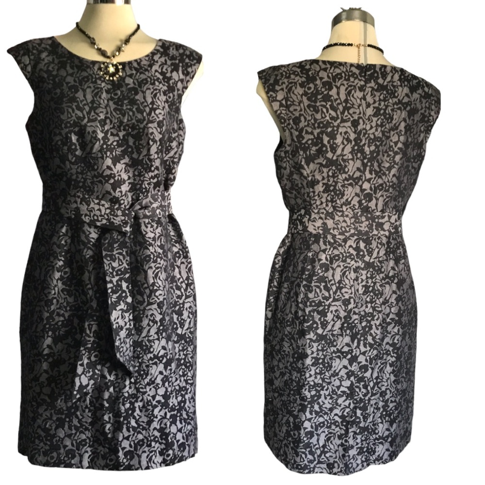 Banana Republic Grey and Black Sheath Sleeveless Dress Size 6